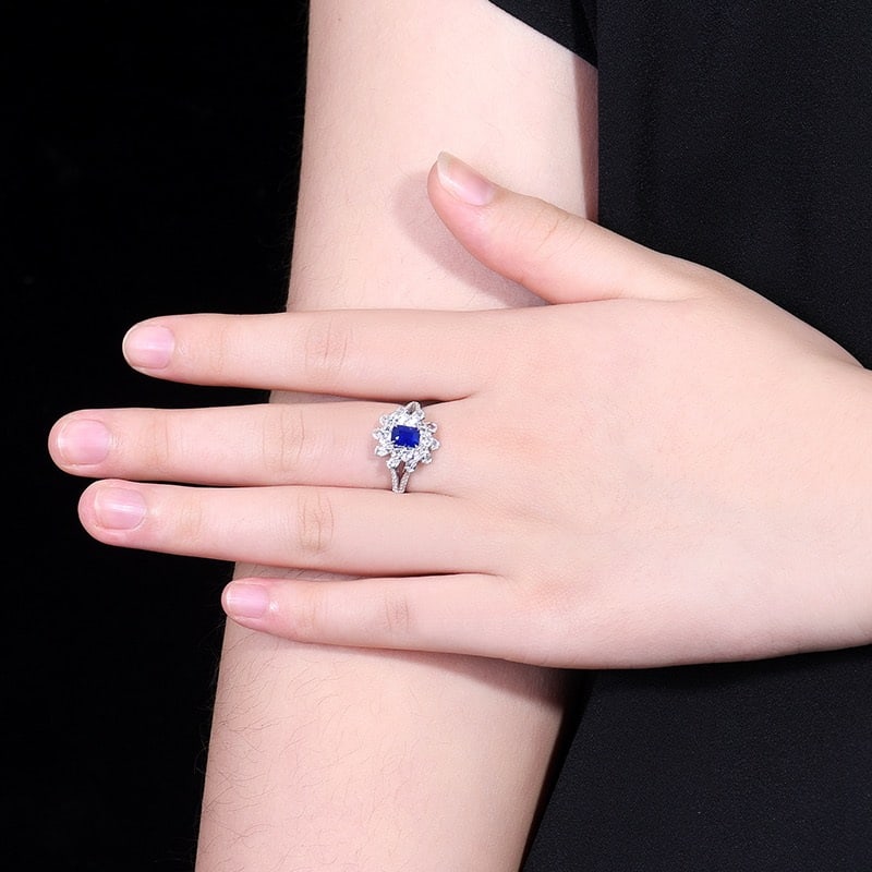 14k Gold 1.17 Ctw Natural Sapphire & Diamond Ring - 6