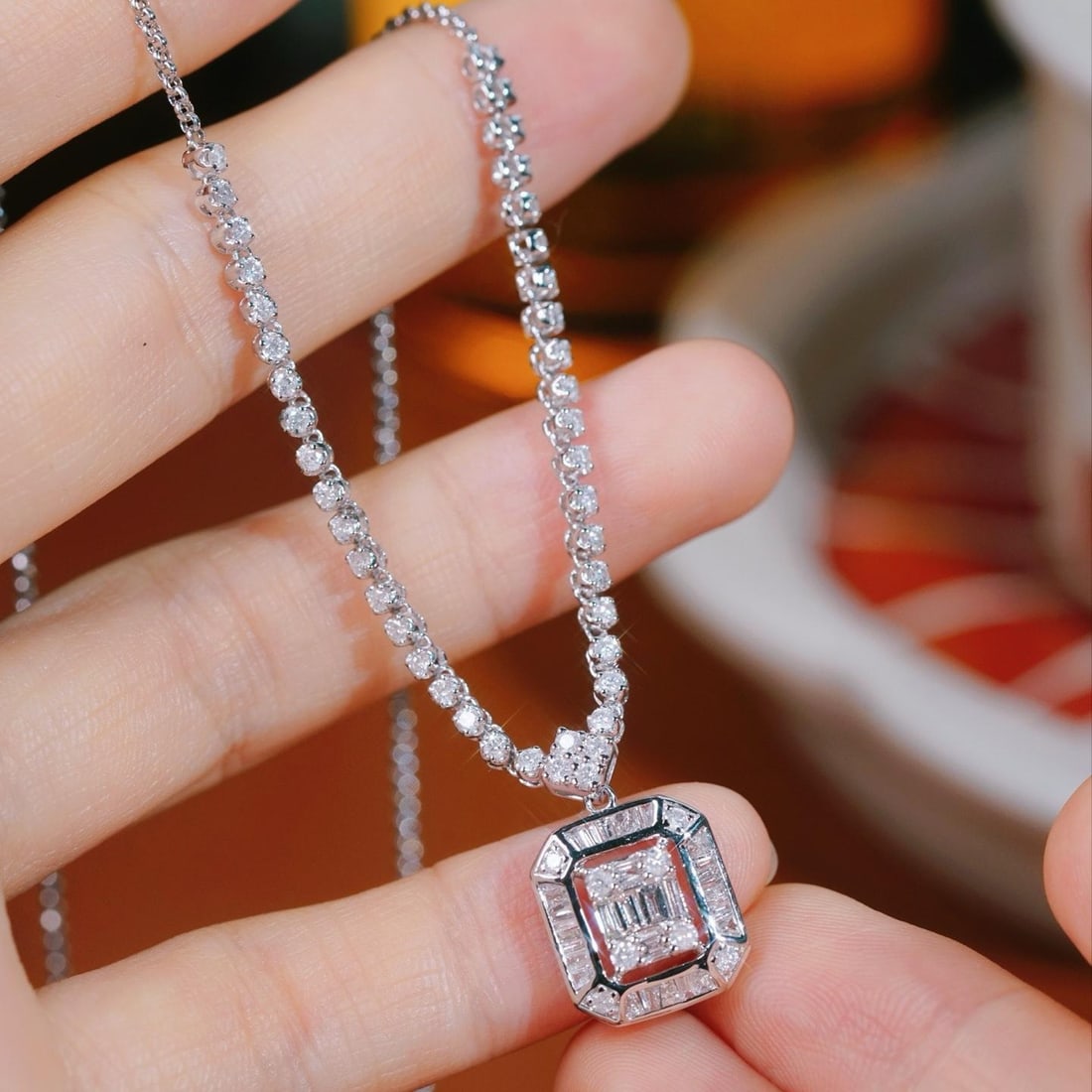 14k Gold 1.30 Ct Natural H Diamond Necklace: Ref:231192049 // gold content:14k gold // main gemstone:diamond // shape:multiple // carat weight:1. 30ct // clarity grade:vs-si // color:h // treatment:natural // Condition: New Low Estimate: