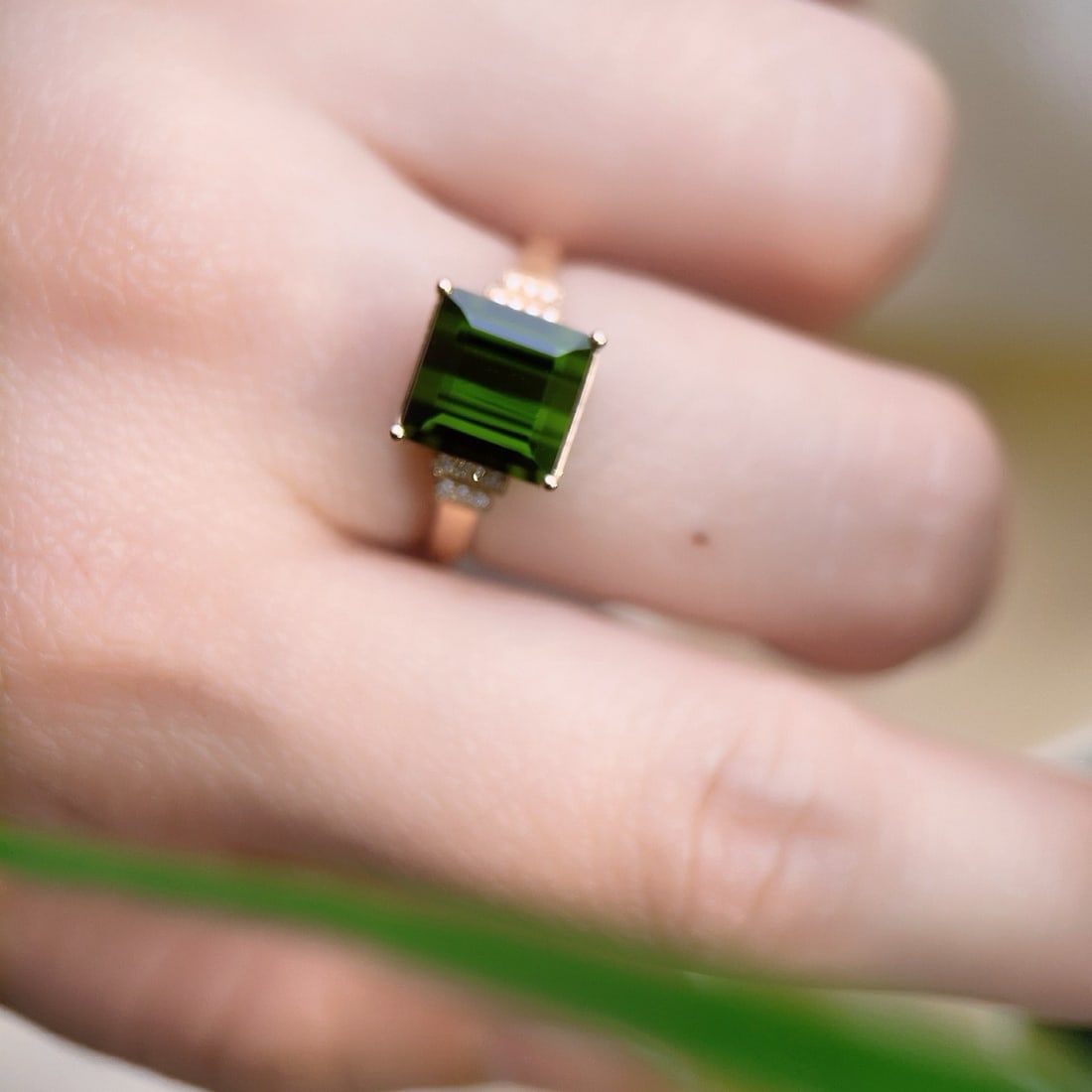 14k Gold 3.44 Ctw Natural Tourmaline & Diamond Ring - 6