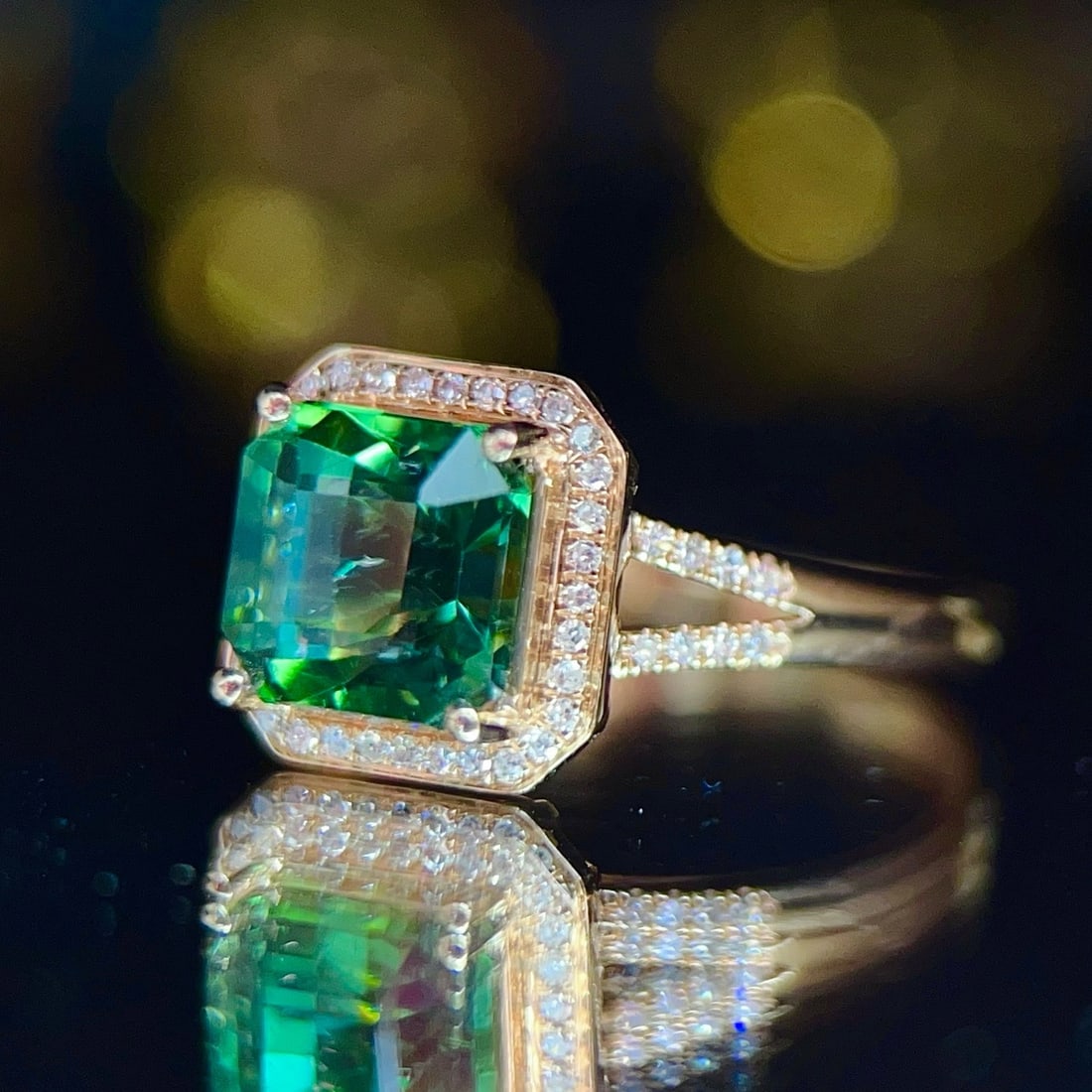 14k Gold 2.44 Ctw Natural Tourmaline & Diamond Ring - 4