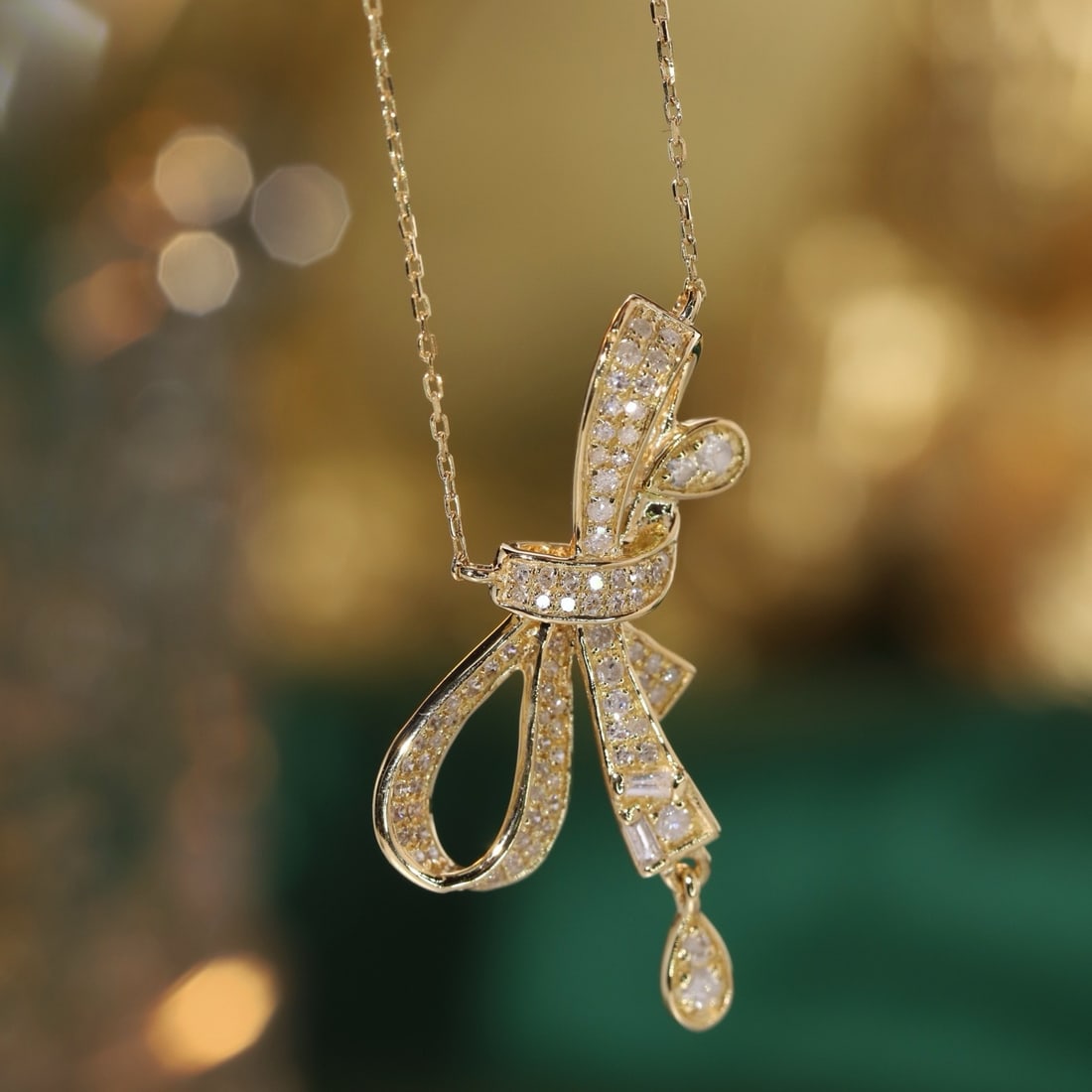 14k Gold 0.3 Ct Natural H Diamond Necklace - 3