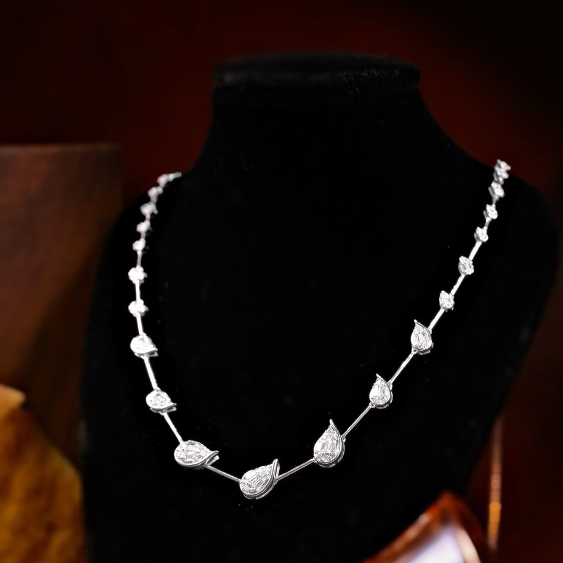 14k Gold 1.08 Ct Natural H Diamond Necklace: Ref:231192130 // gold content:14k gold // main gemstone:diamond // shape:multiple // carat weight:1. 08ct // clarity grade:vs-si // color:h // treatment:natural // Condition: New Low Estimate: 7300.00