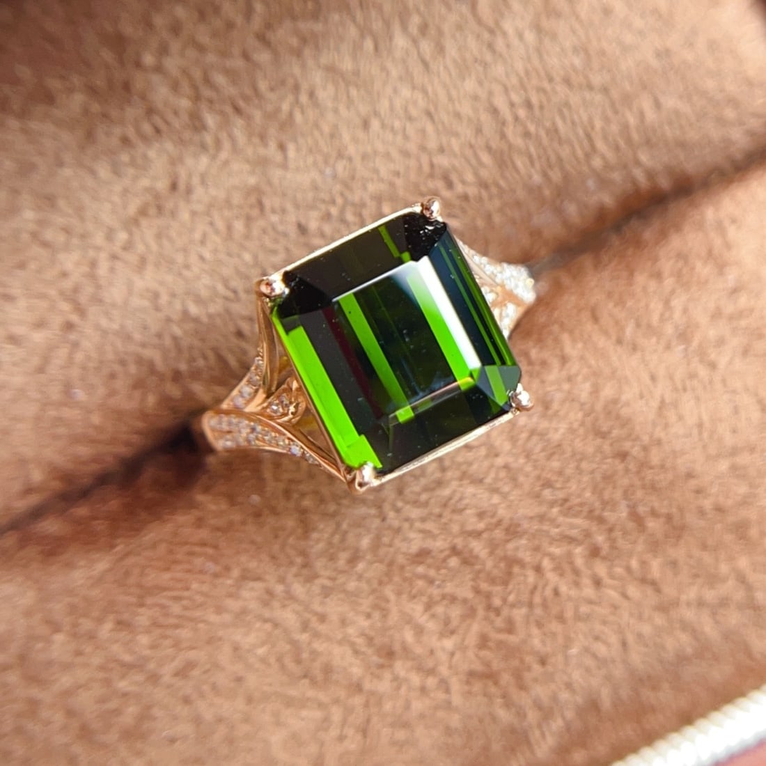 14k Gold 5.61 Ctw Natural Tourmaline & Diamond Ring - 2