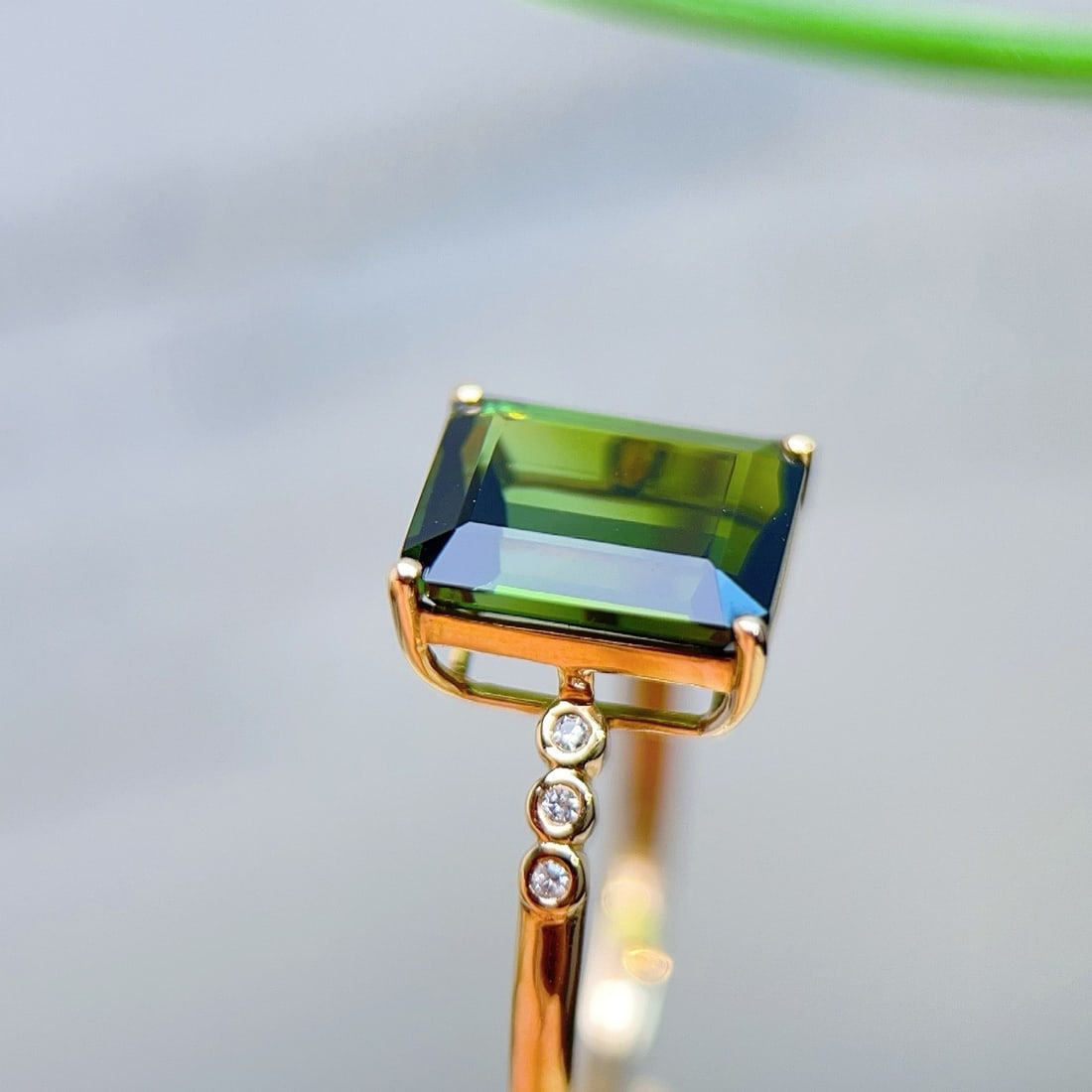 14k Gold 3.43 Ctw Natural Tourmaline & Diamond Ring - 3