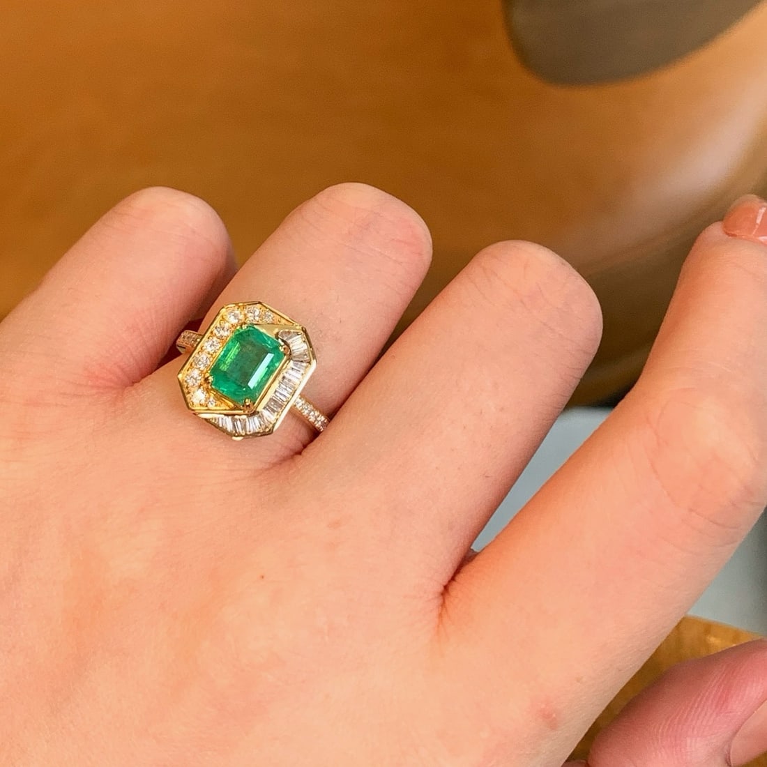 14k Gold 1.82 Ctw Natural Emerald & Diamond Ring - 5