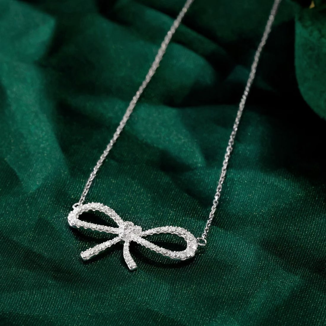 14K GOLD 0.3 CT NATURAL H DIAMOND NECKLACE - 2