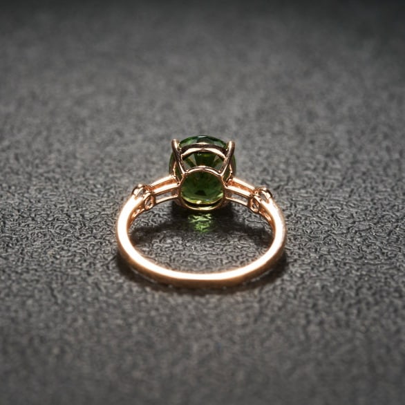 14k Gold 2.62 Ct Natural Tourmaline & Diamond Ring - 5