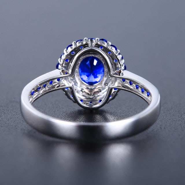 14k Gold 0.97 Ctw Natural Sapphire & Sapphire Ring - 4