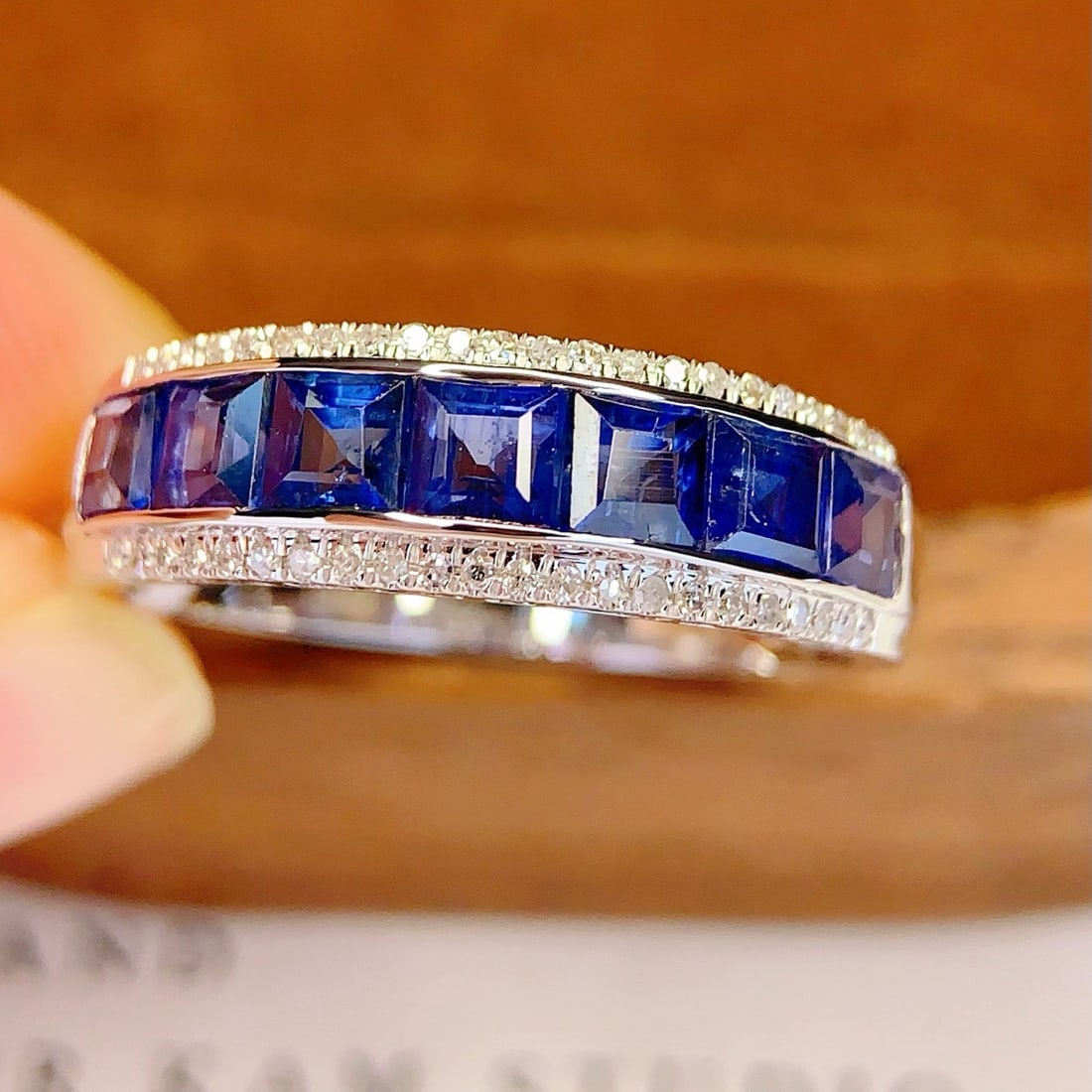 14k Gold 2 Ct Natural Sapphire & Diamond Ring - 3