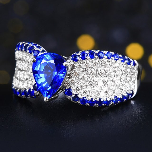 14k Gold 1.87 Ctw Natural Sapphire & Sapphire Ring - 2