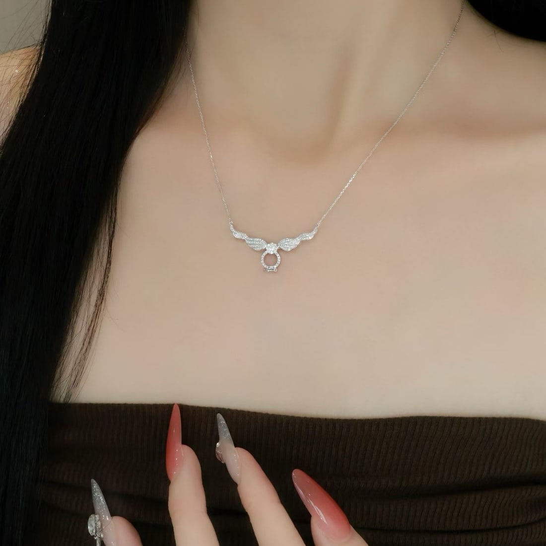 14k Gold 0.5 Ct Natural H Diamond Necklace - 5