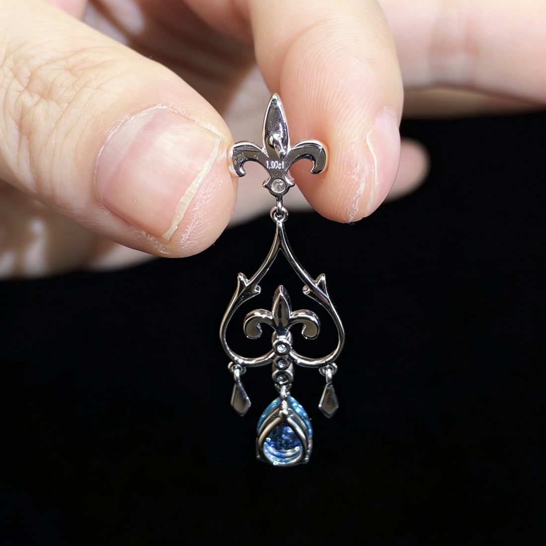 14k Gold 2.35 Ctw Natural Aquamarine & Diamond Earrings - 7