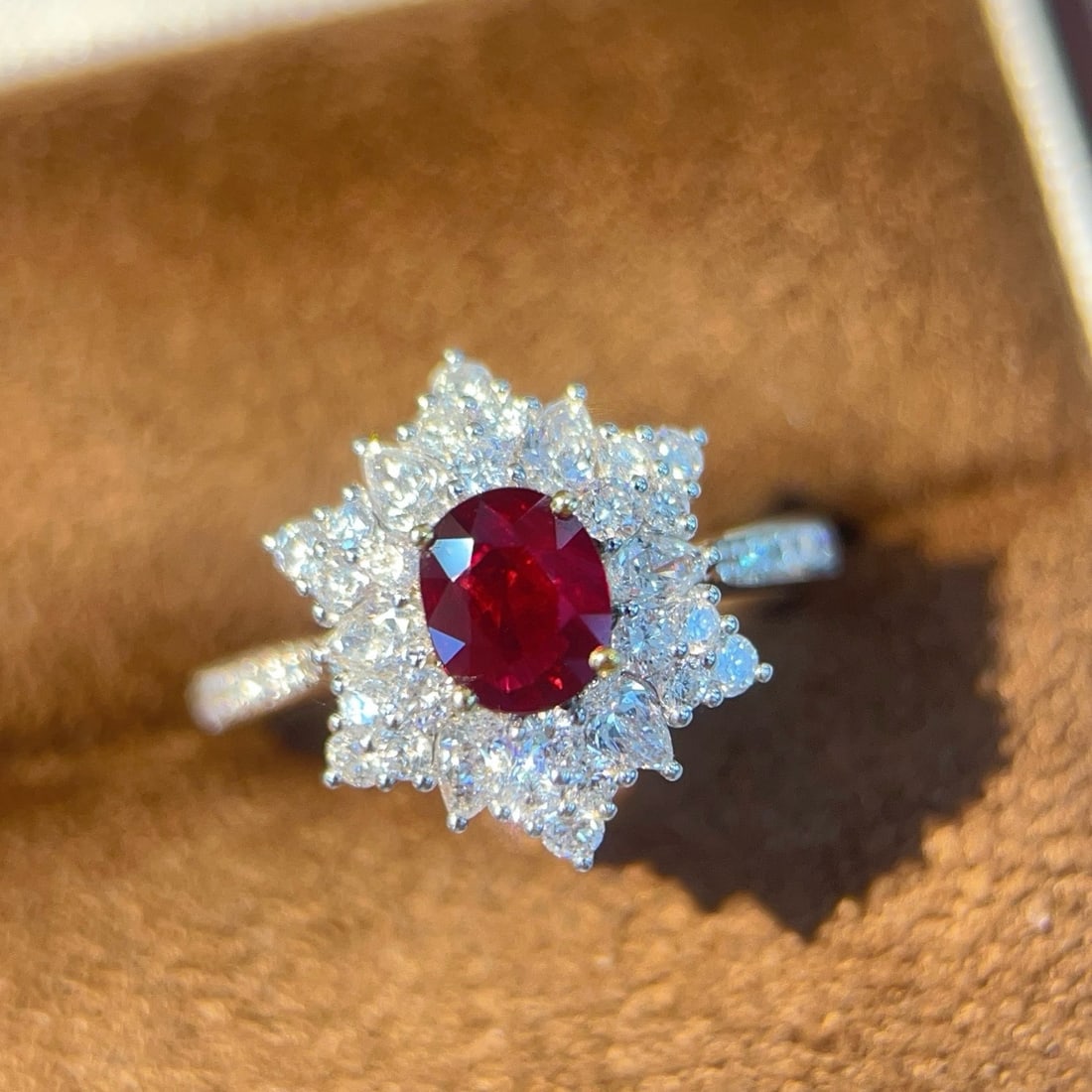 14k Gold 1.60 Ctw Vivid Red Natural Ruby & Diamond Ring - 3