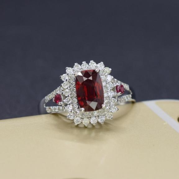 14k Gold 1.45 Ctw Natural Ruby & Diamond Ring - 3
