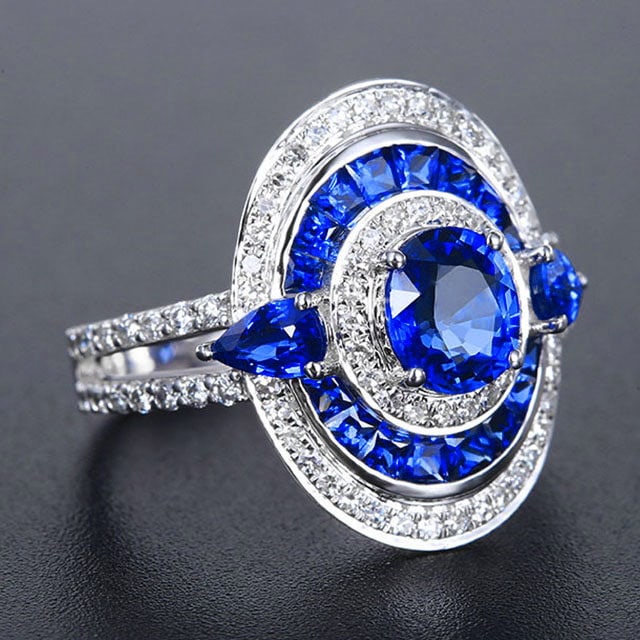 14k Gold 2.36 Ctw Natural Sapphire & Sapphire Ring - 3