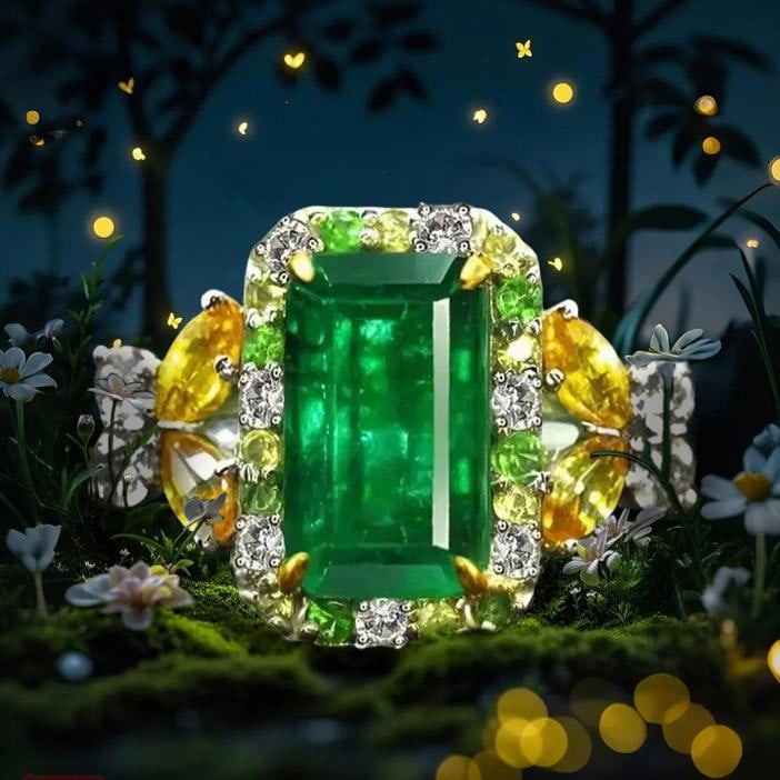 14k Gold 2.12 Ctw Natural Emerald & Diamond Ring - 5