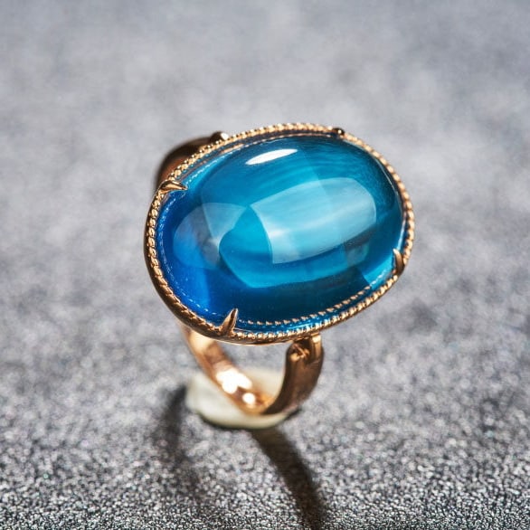 14k Gold 15.52 Ct Natural Topaz Ring - 7