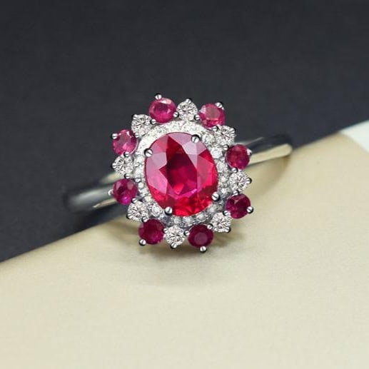 14k Gold 1.27 Ctw Natural Ruby & Diamond Ring - 4