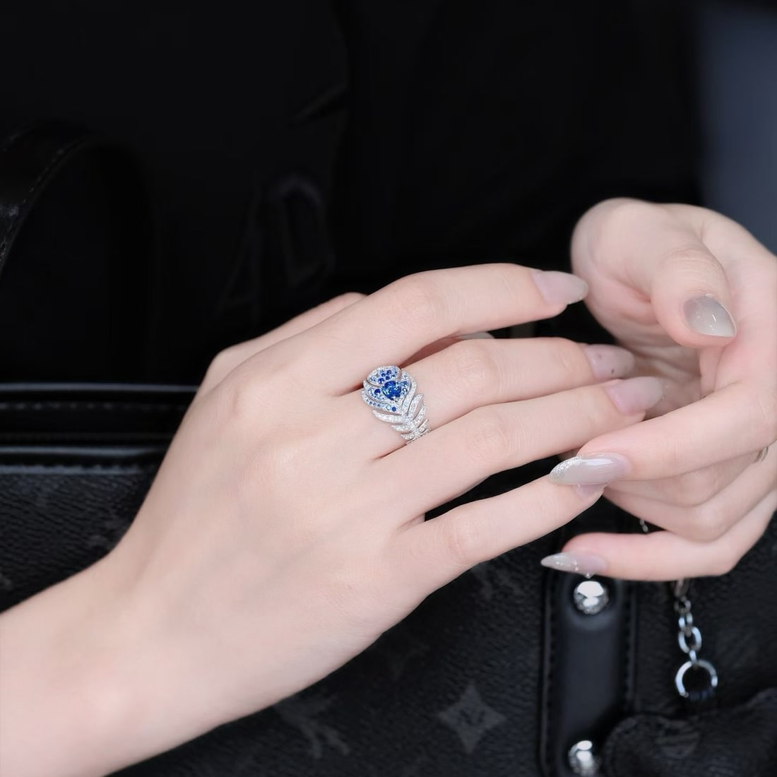14k Gold 1.40 Ctw Natural Sapphire & Diamond Ring - 6