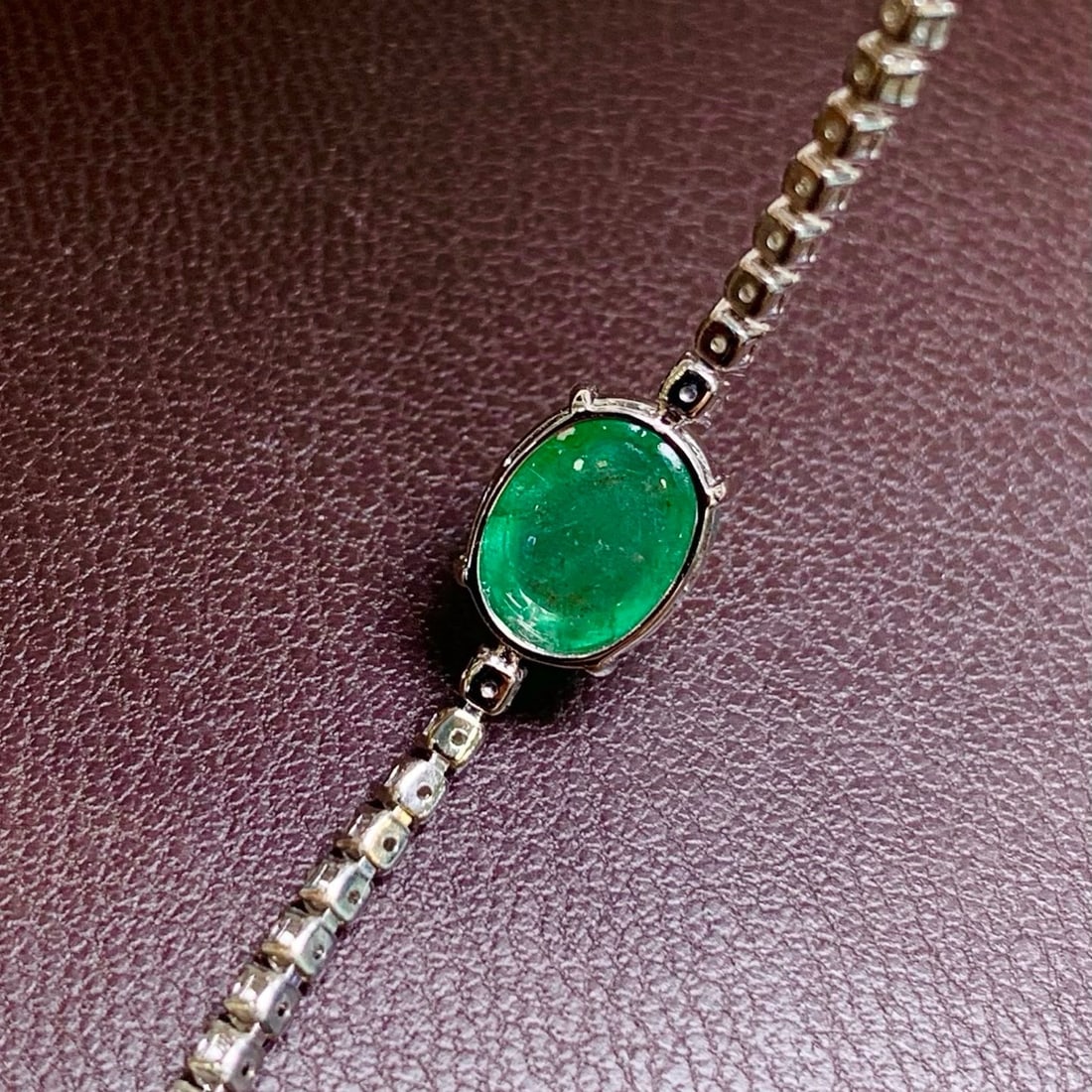 14k Gold 4 Ctw Natural Emerald & Diamond Bracelet - 4