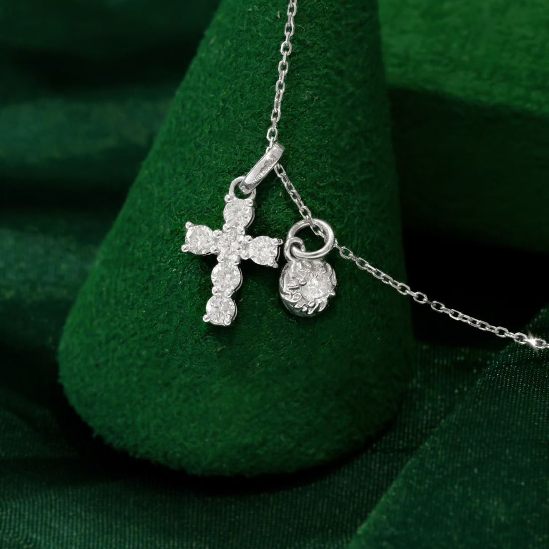 14k Gold 0.44 Ct Natural H Diamond Necklace - 3
