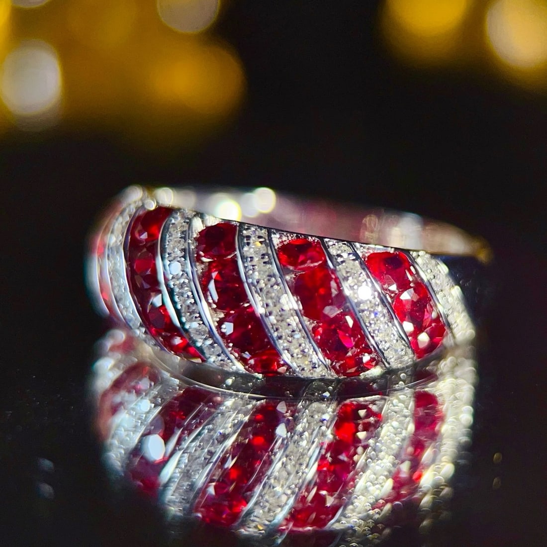 14k Gold 2 Ct Natural Ruby & Diamond Ring - 2