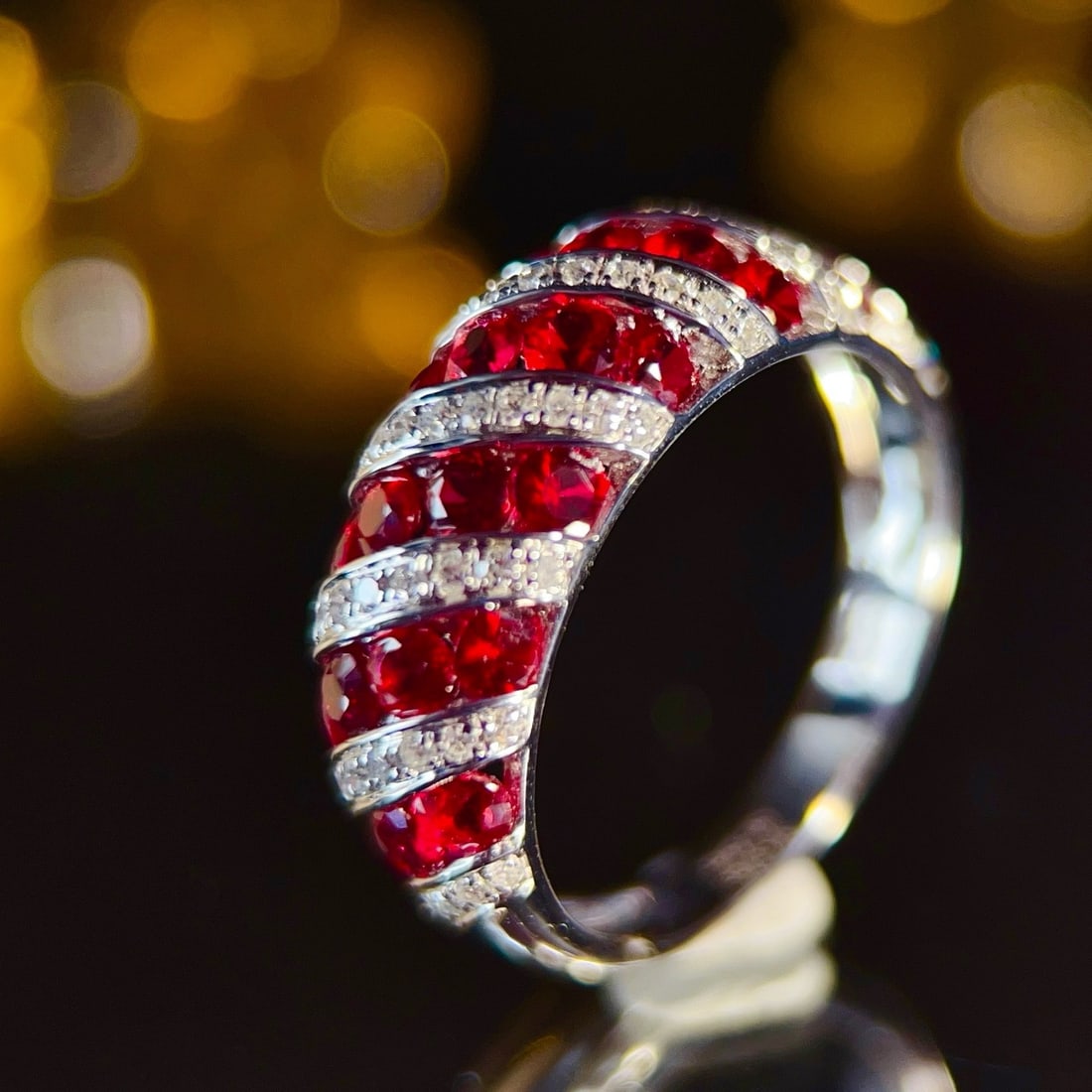 14k Gold 2 Ct Natural Ruby & Diamond Ring - 3