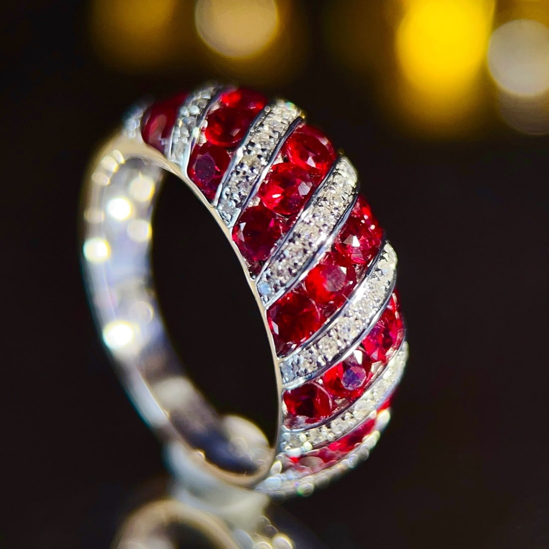 14k Gold 2 Ct Natural Ruby & Diamond Ring - 4