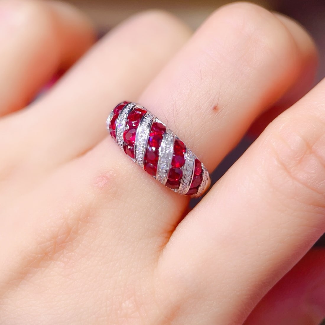 14k Gold 2 Ct Natural Ruby & Diamond Ring - 5