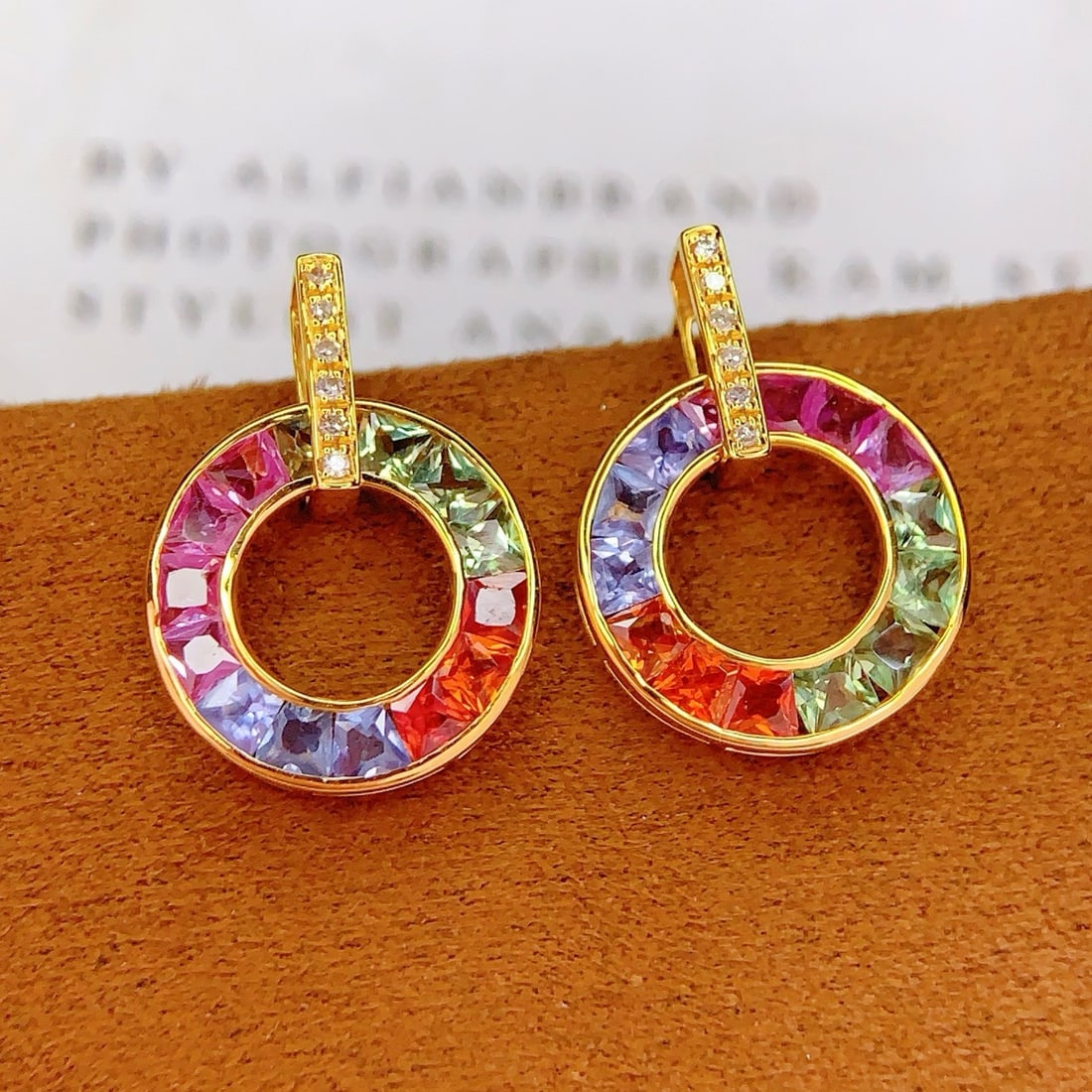14k Gold 1.6 Ct Natural Sapphire & Diamond Earrings: Ref:231193169 // gold content:14k gold // main gemstone:sapphire // shape:princess // carat weight:1. 6ct // color:color // treatment:natural // // adjacent gemstone 2 : diamond // number of