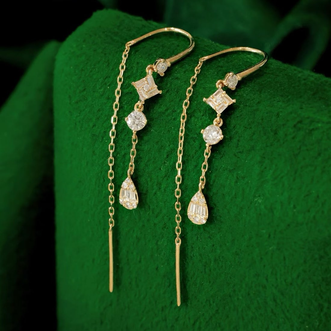 14k Gold 0.54 Ct Natural H Diamond Earrings - 2