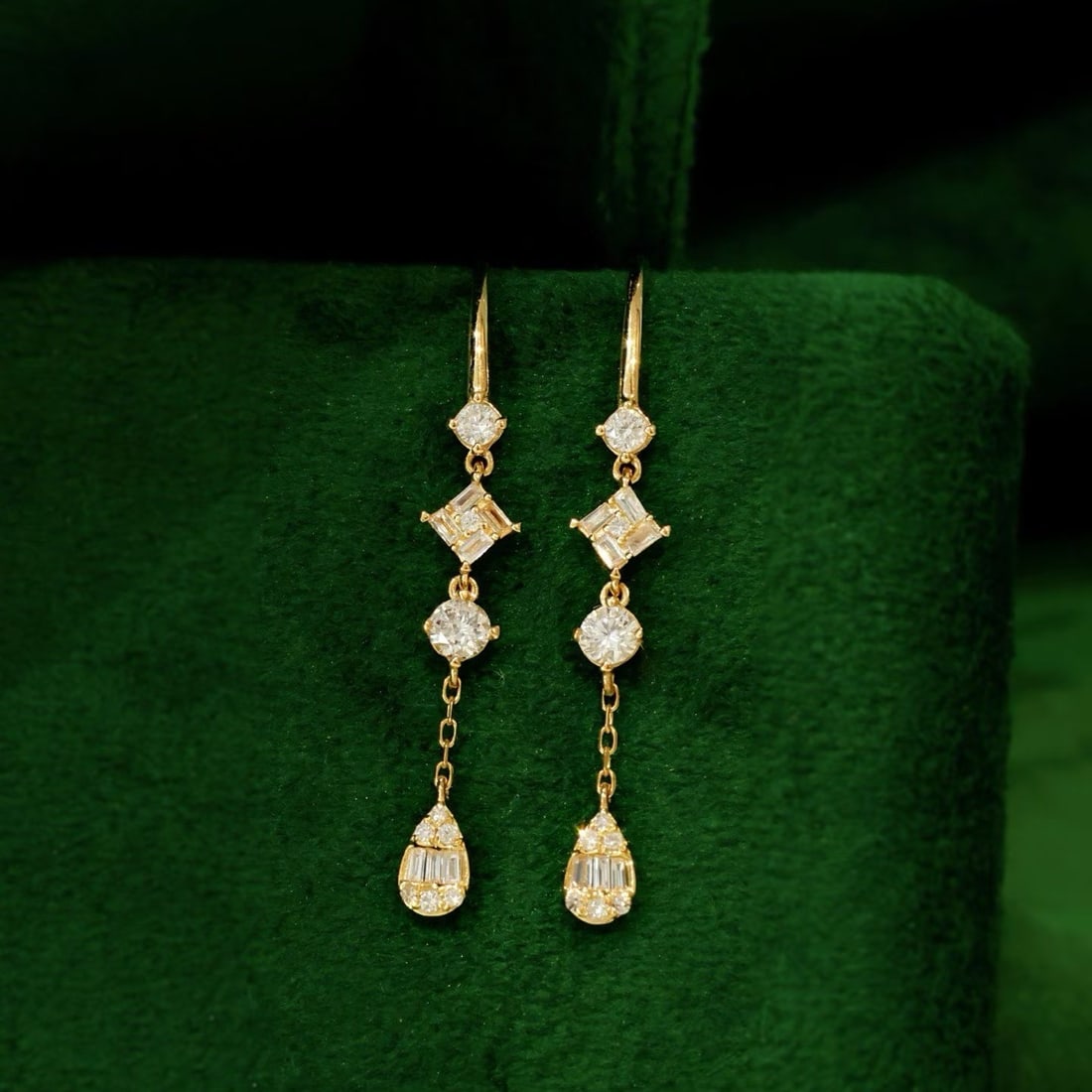 14k Gold 0.54 Ct Natural H Diamond Earrings - 3