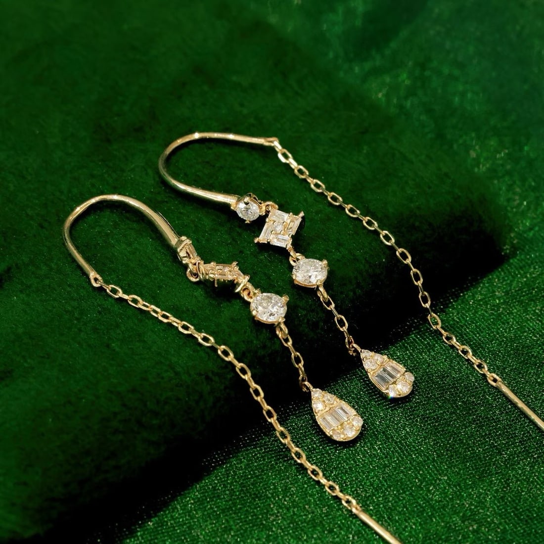 14k Gold 0.54 Ct Natural H Diamond Earrings - 4