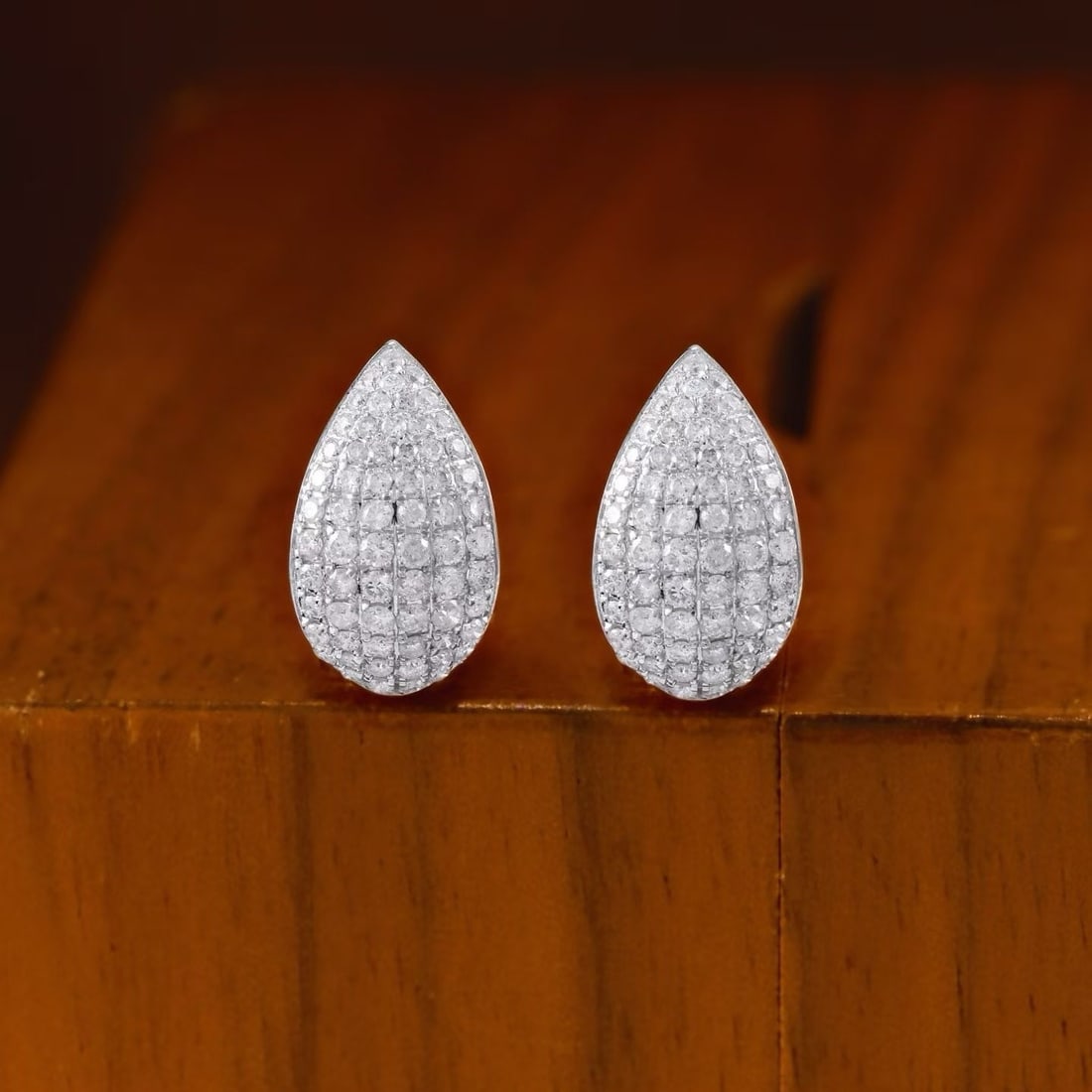 14k Gold 1 Ct Natural H Diamond Earrings - 3