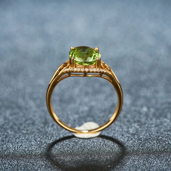 14k Gold 2.92 Ct Natural Tourmaline & Diamond Ring - 6