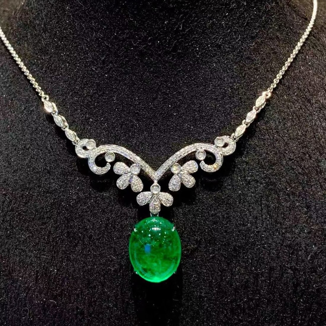 14k Gold 6.6 Ct Natural Tourmaline & Diamond Necklace - 2