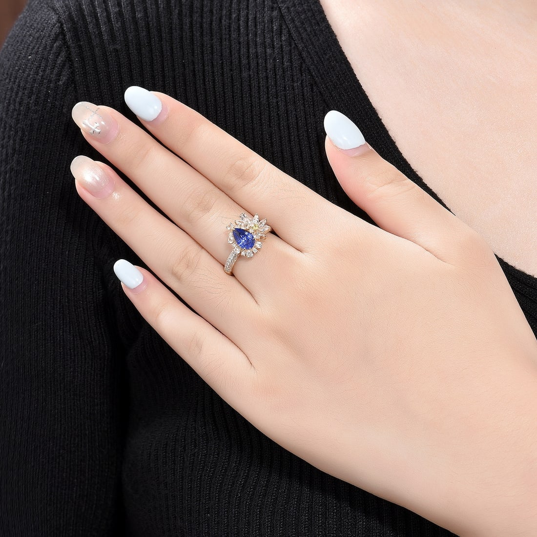 14k Gold 1.75 Ctw Natural Sapphire & Diamond Ring - 2