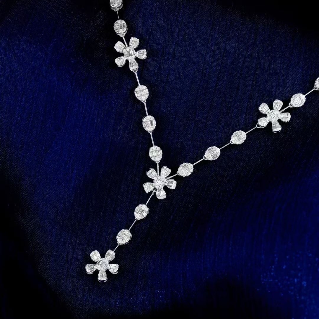 14k Gold 2.1 Ct Natural H Diamond Necklace - 2