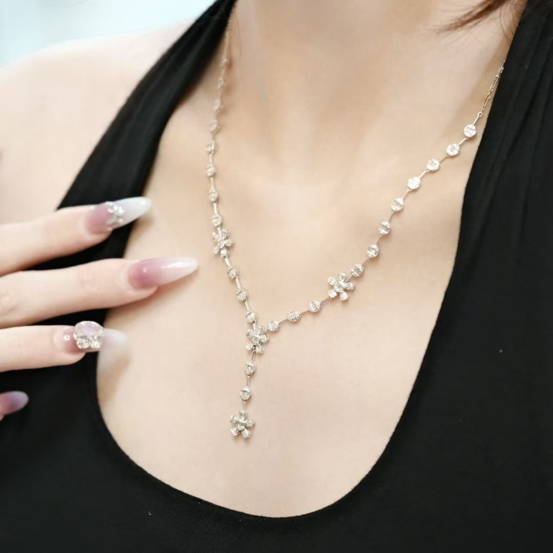 14k Gold 2.1 Ct Natural H Diamond Necklace - 5