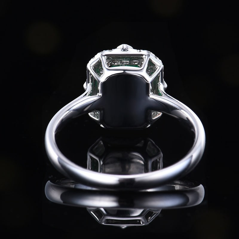 14k Gold 1.06 Ctw Vivid Green Natural Emerald & Diamond Ring - 3