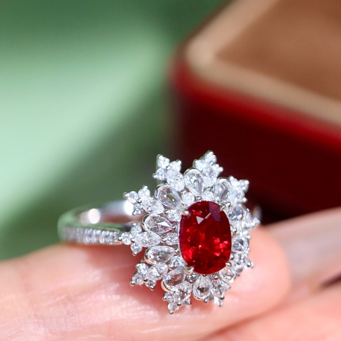 14k Gold 1.58 Ctw Vivid Red Natural Ruby & Diamond Ring - 3