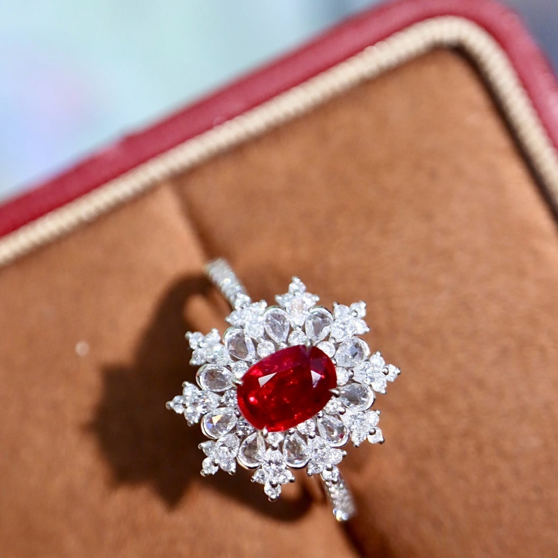 14k Gold 1.58 Ctw Vivid Red Natural Ruby & Diamond Ring - 4