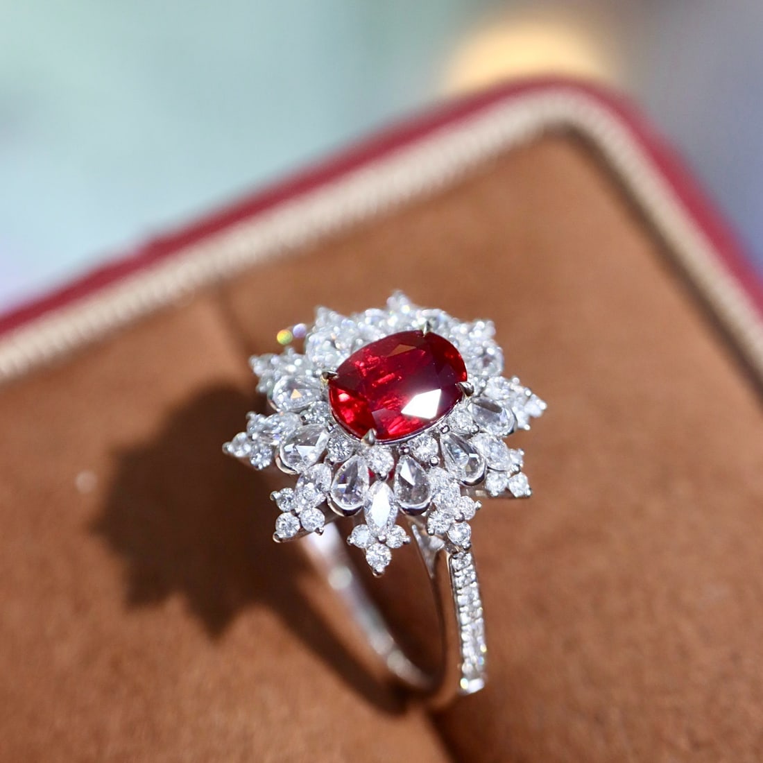 14k Gold 1.58 Ctw Vivid Red Natural Ruby & Diamond Ring - 5