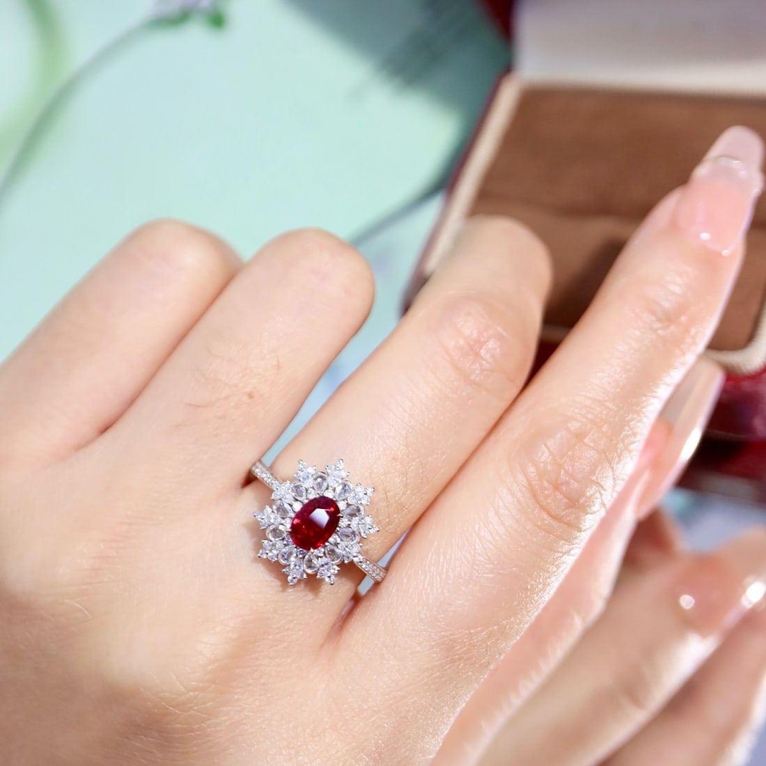 14k Gold 1.58 Ctw Vivid Red Natural Ruby & Diamond Ring - 6
