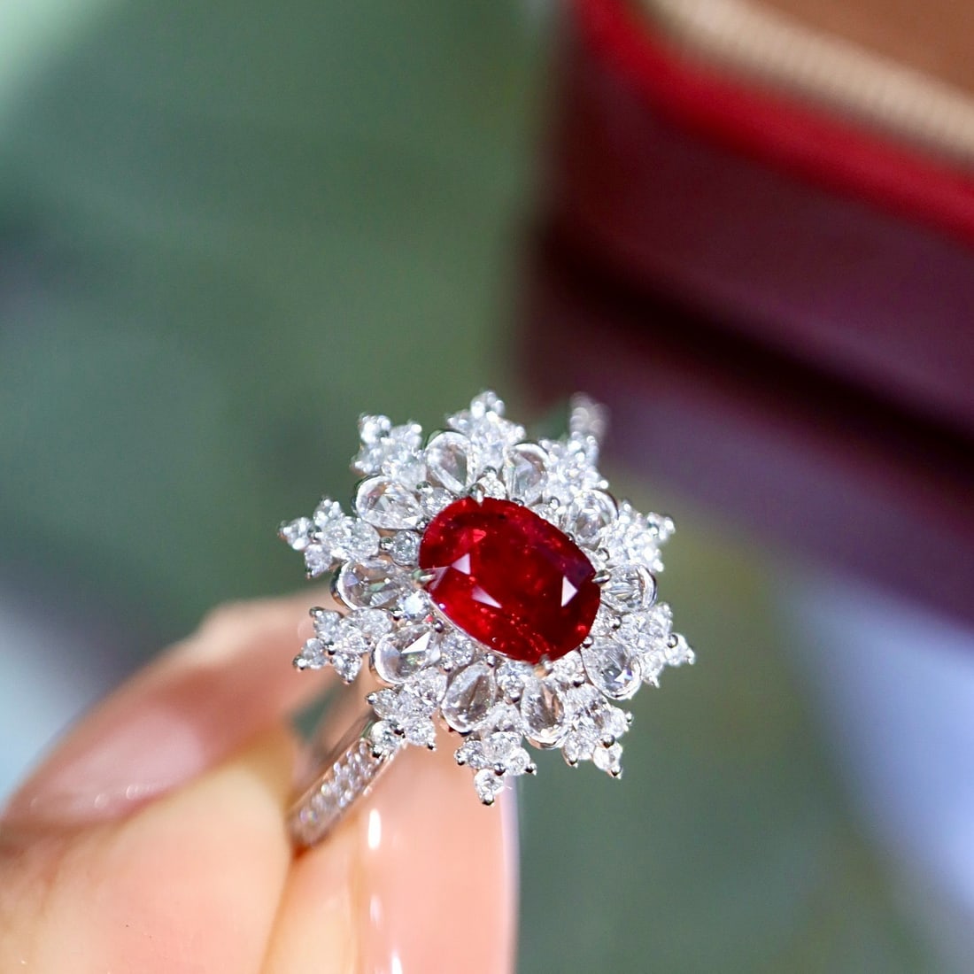14k Gold 1.58 Ctw Vivid Red Natural Ruby & Diamond Ring - 8