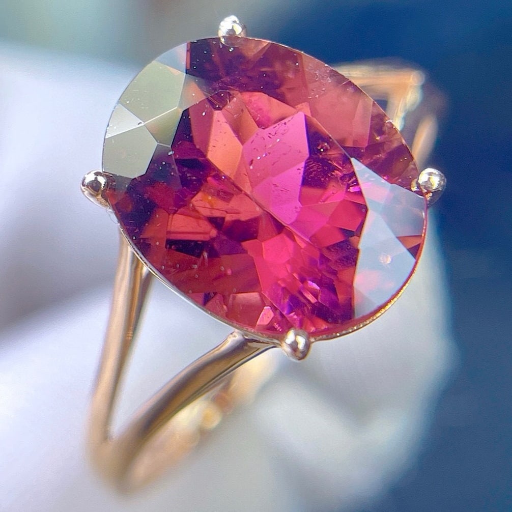 14k Gold 3.55 Ct Natural Tourmaline Ring - 4