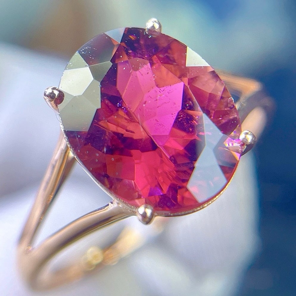 14k Gold 3.55 Ct Natural Tourmaline Ring - 5