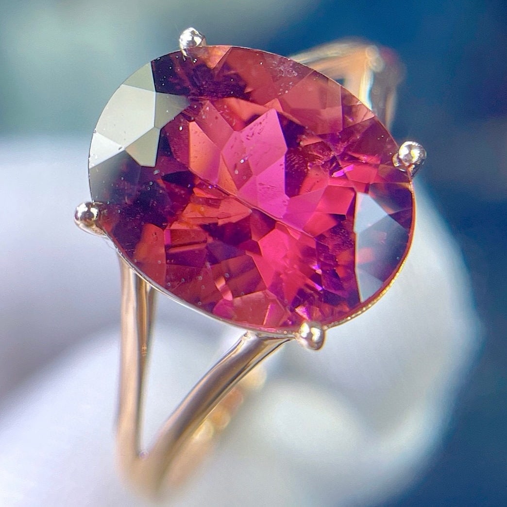 14k Gold 3.55 Ct Natural Tourmaline Ring - 6