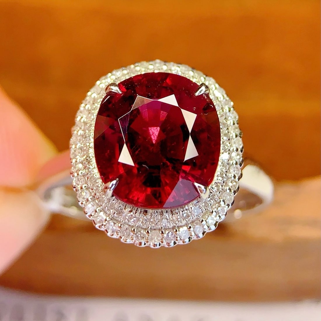 14k Gold 4.5 Ct Natural Tourmaline & Diamond Ring - 2