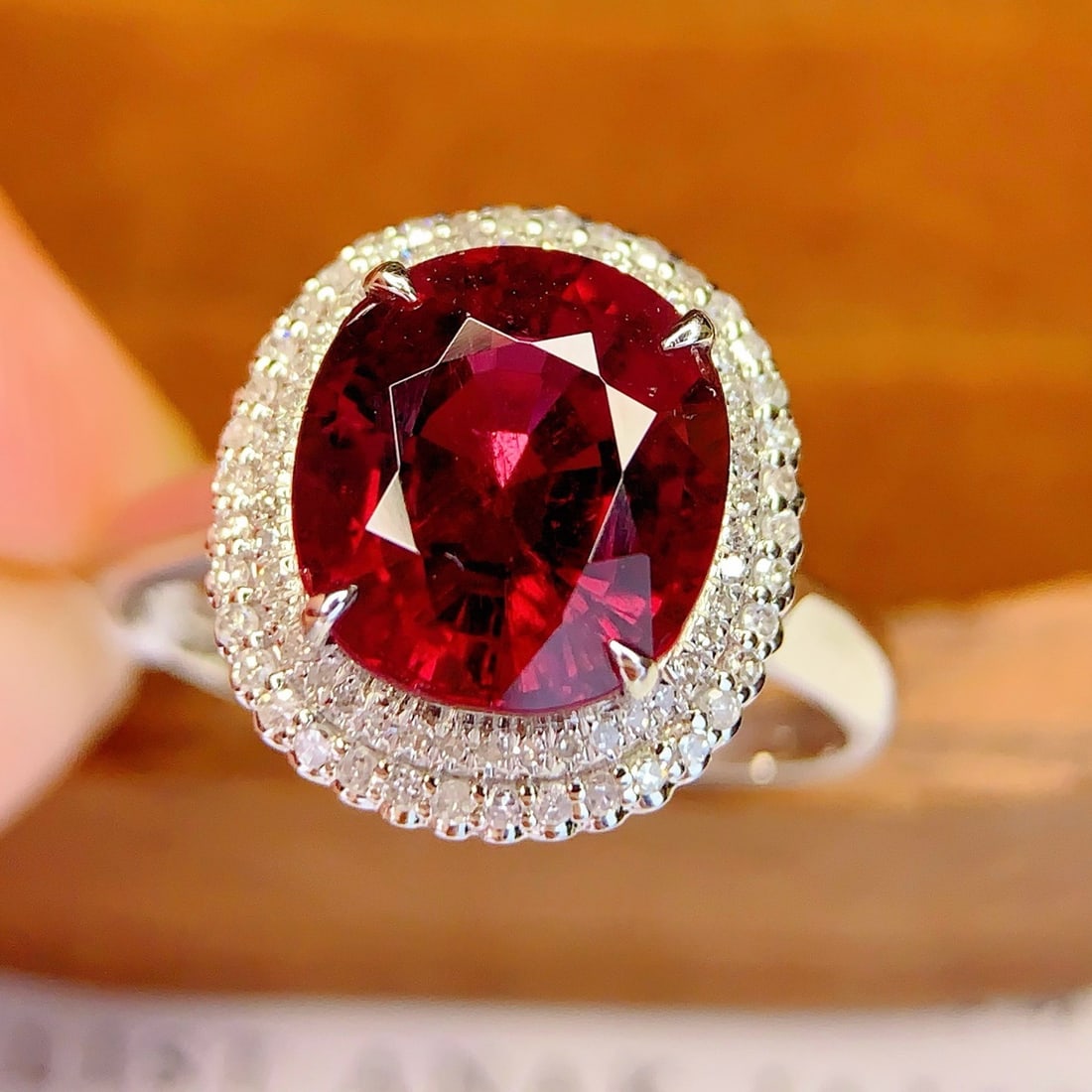 14k Gold 4.5 Ct Natural Tourmaline & Diamond Ring - 4